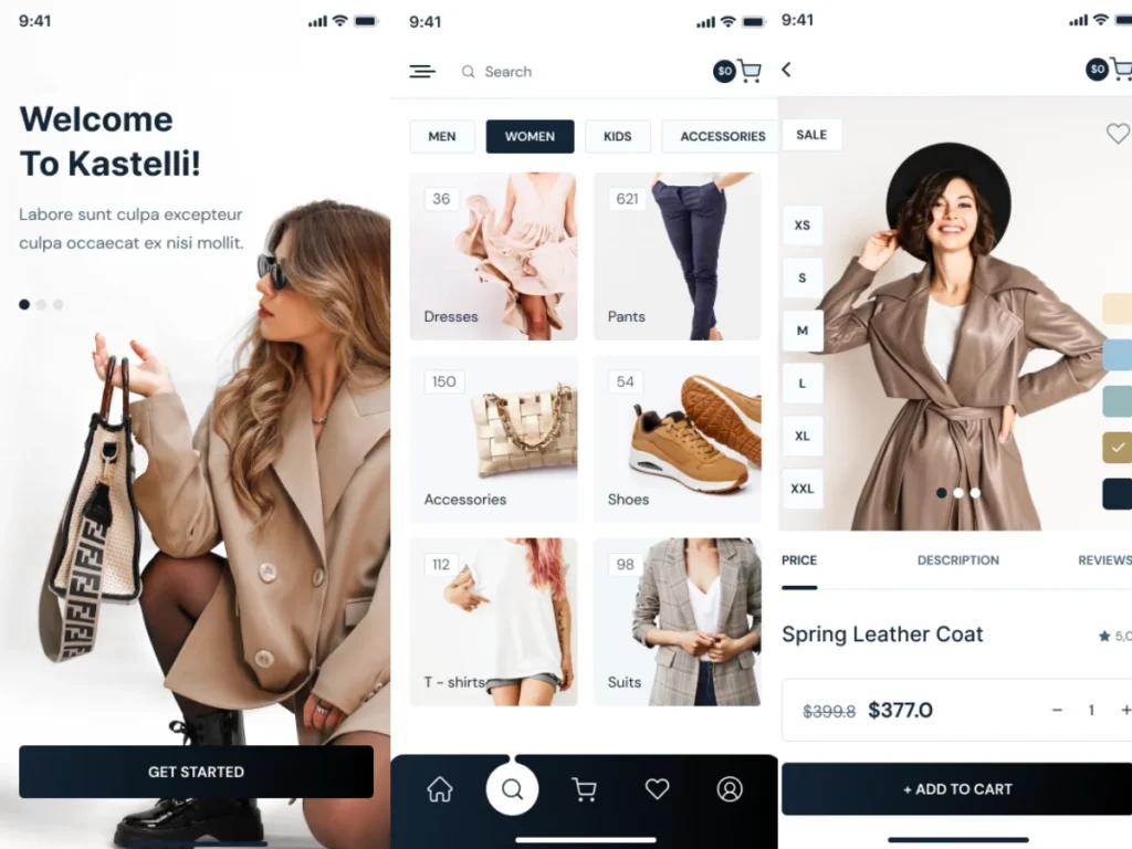 Kastelli – Plantilla App de Moda React Native