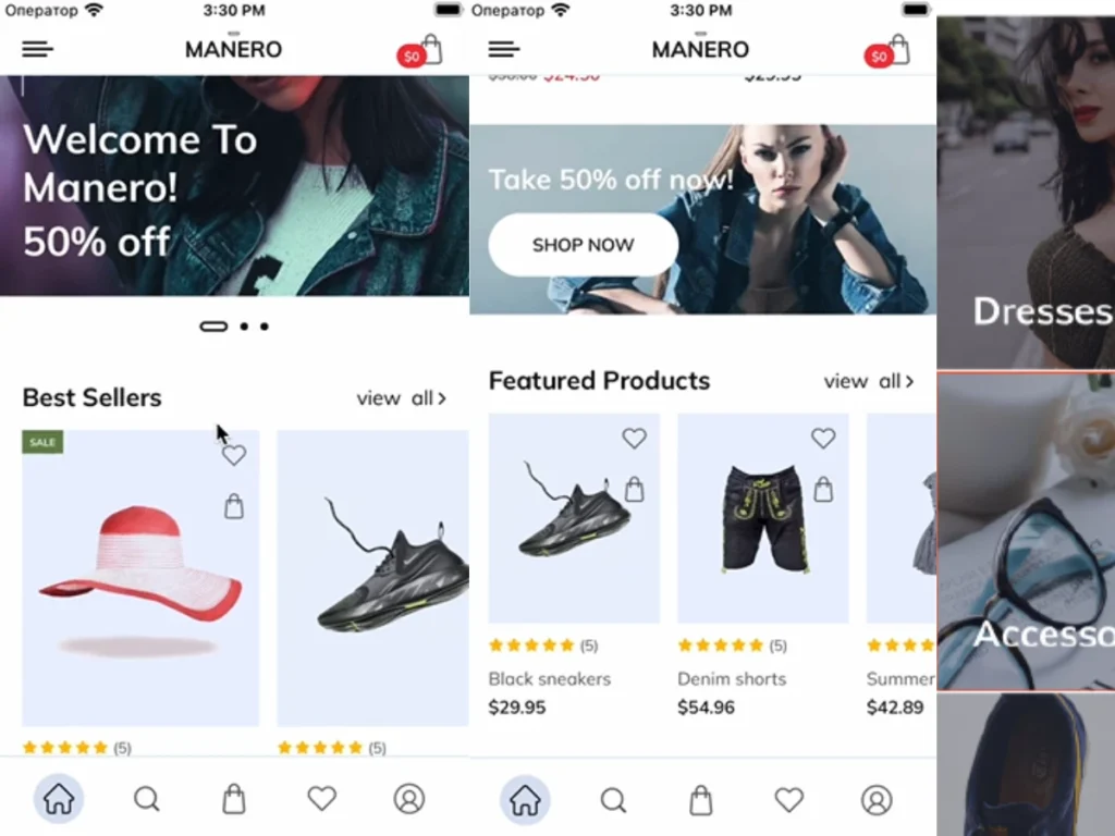 Manero – Plantilla React Native para App Móvil de Moda