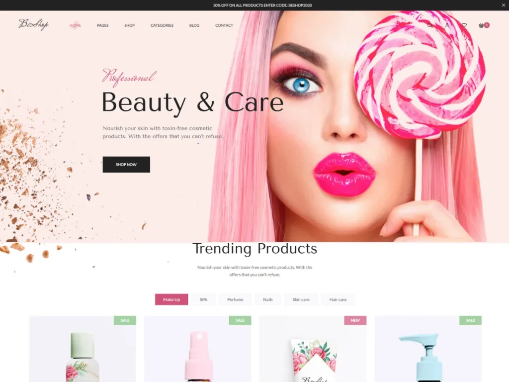 Plantilla React BeShop – Tienda de Belleza y Cosméticos