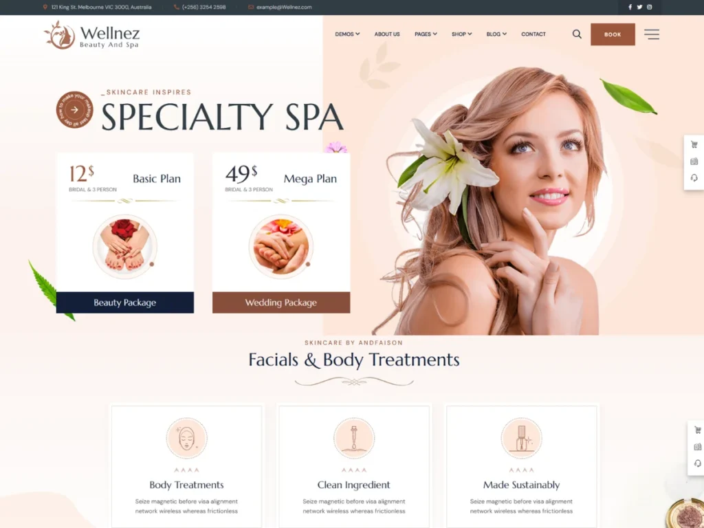 Wellnez – Tema WordPress para Spa, Belleza y Bienestar