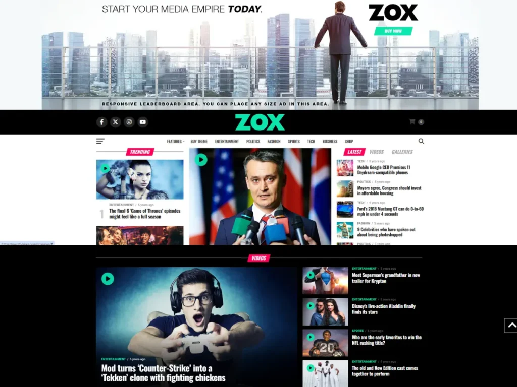 Zox News – Tema WordPress para Noticias y Revistas